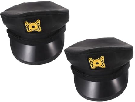 JOINPAYA 2pcs Unisex Captain Hat Sailor Hat Nautical Yacht Captain Costume Comfortable