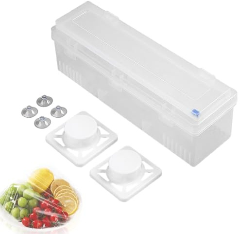 Dispensador De Film Transparente - Cortador De Diapositivas Para Envoltorios De Alimentos | Dispensador De Envoltura Reutilizable Para El Hogar Con Cortador Deslizante | Cortador De Para