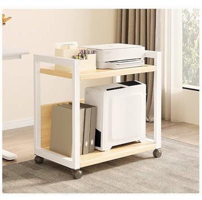 JHIAADEY Druckerwagen, Druckerständer,Bürodruckerregal,Druckertisch,großes Lagerregal mit hoher Kapazität – multifunktionale Schreibtisch- und Büroorganisation, geeignet for Büros, Wohnungen und Küche