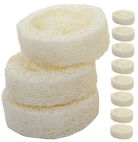 Esponja de Lufa Natural para Baño 25 Piezas Color Claro Exfoliante | Piel Corporal, Uso en Ducha, Acabado Simple y Elegante, Formato Práctico para Rutina Diaria