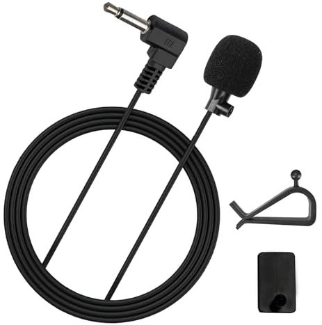 BOBOPACK Microfono Stereo per Auto da 3,5 mm Microfono Auto Microfono Lavalier, Microfono Esterno Pratico Mini Microfono con Bluetooth Abilitato per Stereo, Radio, GPS e DVD