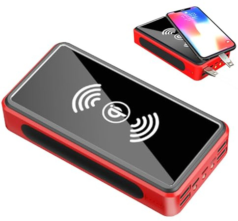 Solar Power Bank – Caricatore solare portatile, caricabatterie per telefono a LED, batteria USB da 30000 mAh, ricarica solare esterna per telefoni, power bank di emergenza per campeggio, escursionismo