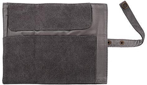 IMIKEYA Custodia Per Orologio Portatile in Tela Grigia, Porta Orologi a Rotolo Organizer Per 5 Orologi, Borsa Da Viaggio Compatta e Pieghevole Per Appassionati e Viaggiatori