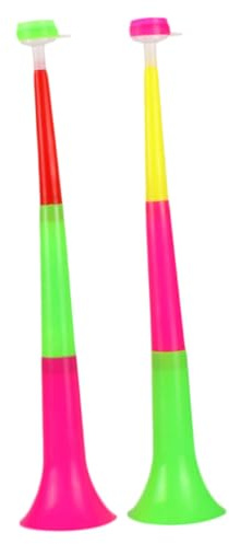 TOGEVAL 2 Piezas Trompetas Plásticas Telescópicas para Animación Futbolística Diseño Extensible de Secciones Sonido Amplificado para Fiestas Eventos y Actividades al Aire