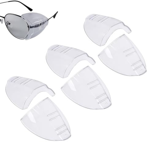 TONGZHIY 6 pares de protectores laterales de gafas, protectores laterales flexibles, gafas de seguridad sobre lentes, protección de seguridad para gafas pequeñas a grandes, material TPU transparente
