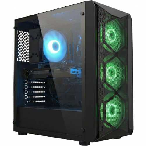 STGsivir PC Gamer Fisso, Computer Gaming, GeForce RTX 3050 6GB GDDR6, Core i7 fino a 3,9 GHz, 16 GB RAM, 512 GB SSD, WiFi 6, BT 5.0, Ventilatore RGB x3, Windows11 Pro