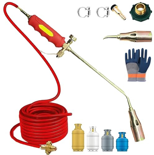 Kit Bruciatore Per Erbacce Portatile Con Torcia A Propano 2025, Lanciafiamme A Propano Per Erbacce, Tubo Da 4/6,6/16,4 Piedi, Per Diserbo Con Fiamma, Neve Ghiacciat Nozzle Diameter: 1.2in 16.4Ft Tube