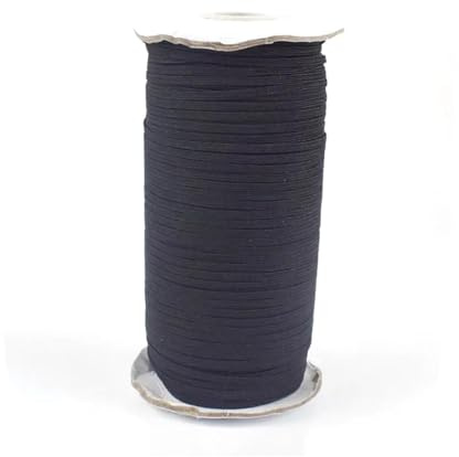 NHAUOPCA 20 Meter 3 mm 6 mm elastisches Gummiseil, Mehrzweck-Haarband, Nähband für DIY-Kleidungszubehör,Schwarz,6mm