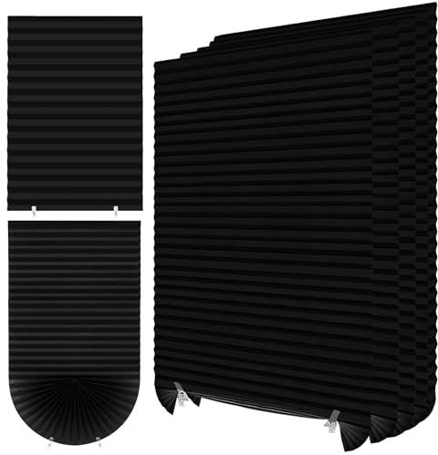 6-Pack No Drill Blinds for Windows,Temporary Blackout Blinds,Self Adhesive with 2 Clips,Non-Woven Fabric Crop According To Size, Privacy Protection,for Bathroom Bedroom Kitchen(Black,60 * 150cm)