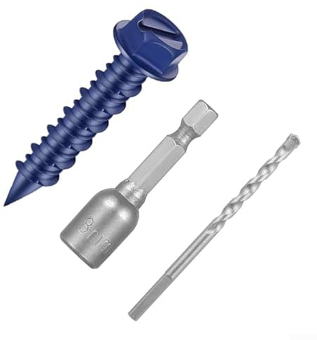 Viti autofilettanti in acciaio al carbonio M6,5 x 32 mm, per applicazioni di fissaggio su mattoni e cemento, 40 pezzi