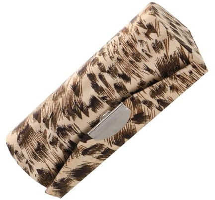 Operitacx Organisateur de Rouge à Lèvres Léopard Miroir, Mini Étui en Cuir pour Rangement de Maquillage, Pochette de Voyage Pratique pour Paquet à Main