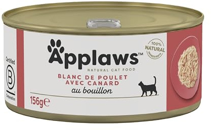 Applaws 100% Natural Petto di Pollo con Anatra - Confezione da 24 lattine da 156 g