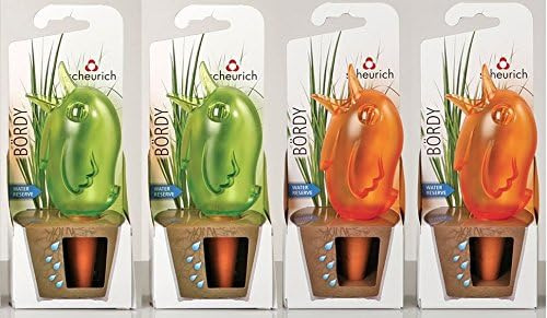 Scheurich Wasserspender, Bewässerungskugel, 4er Set Bördy Größen (20 cm, Grün/Orange)