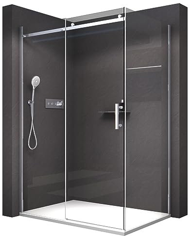 Duschkabine Nano Echtglas EX806 Schiebetür - 90 x 120 x 195 cm