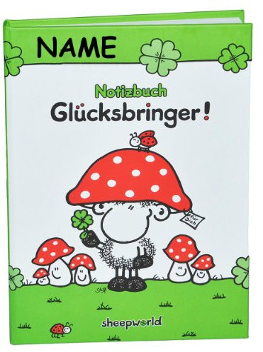 alles-meine.de GmbH Notizbuch/Tagebuch - Schaf Sheepworld - mit Name - Glücksbringer & Glückspilz - Dickes Buch gebunden für Geheimnisse Reisetagebuch / A5 blanko Hardcover..