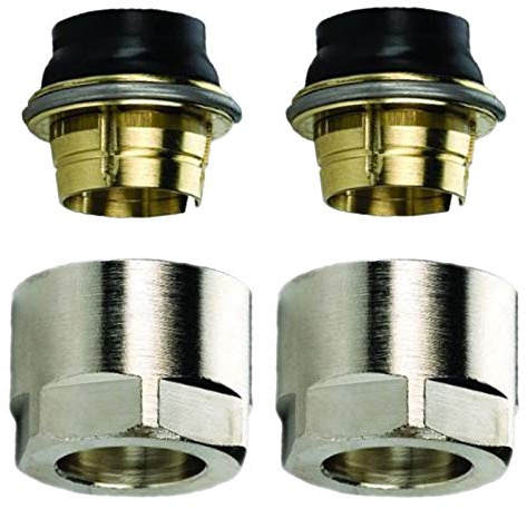1 Satz (2 Stück) Klemmverschraubung für Eurokonus 3/4 Zoll x 15mm Kupferrohr, Weichstahl- und C-Stahlrohr Klemmringverschraubung Heizkörper Hahnblock