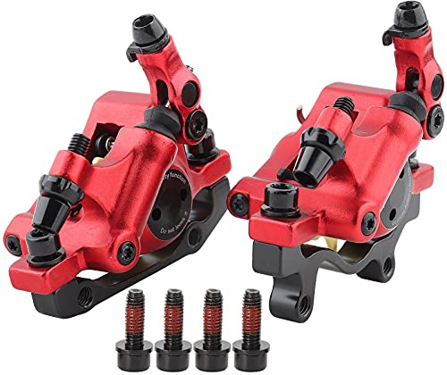 Alomejor Hydraulic Disc Brake Calipers Line Pulling Outdoor Cycling Front Rear Brake Clamp Mechanical Caliper(red)
