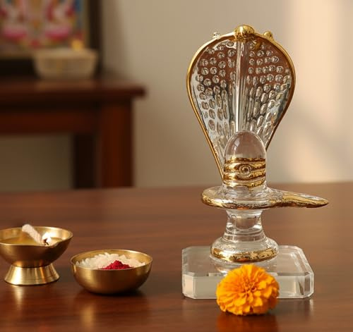 KLEO Glass Shiva Lingam Shiv Ling Idol Murti für den täglichen Pooja-Zweck