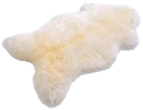 Decorating Sheepskins Pelle di pecora merino di alta qualità, inodore, vera pelliccia di agnello, colore grigio, morbida e soffice, per sedie, pecora, pelle di (Bianco, 100 x 110 cm)