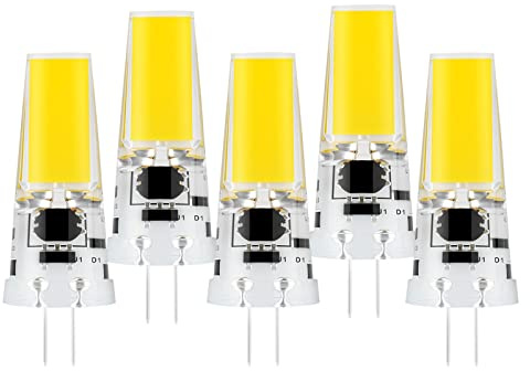 BVCL G4 5W LED Birne, Ersetzt 30W Halogenlampen, AC/DC 12-24V Warmweiß 3000K, 400lm, Dimmbar Kein Flackern, 360° Abstrahlwinkel, 5er Pack (Color : Natural White 4500K)