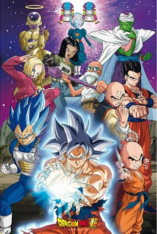 empireposter Dragon Ball Super - Universe 7 - Manga Anime Poster Plakat Druck - Größe 61x91,5 cm + 2 St Posterleisten Alu 63 cm