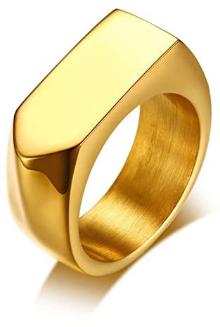 Whoiy Hochzeitsringe Edelstahl, Ring Gold Hochzeit Siegelring Pfeilform 9mm Größe 60 (19.1) für Urlaub Party Geburtstags
