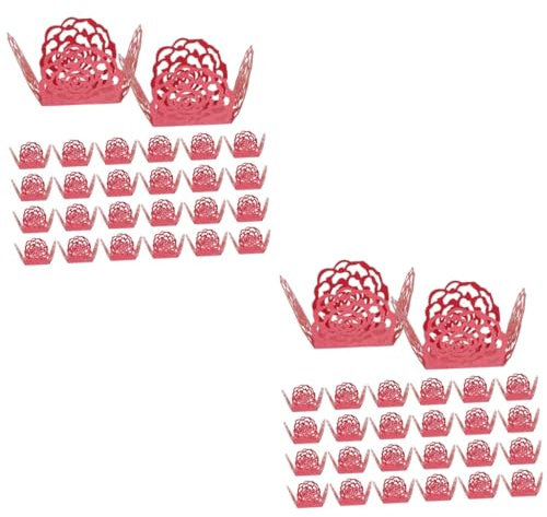 ifundom 200piezas Copa De Chocolate Diseño De Rosa Hueca De Envolturas para para Bodas y Fiestas Decoración De Postres