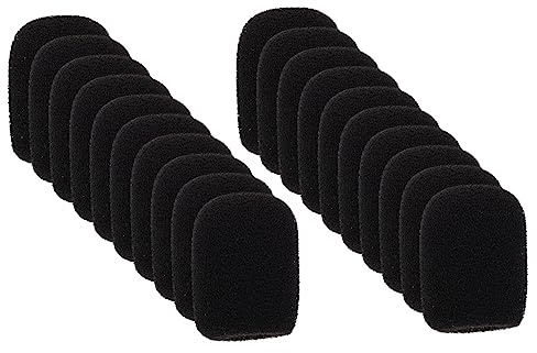 TOYANDONA 20 Stück Schwamm Abdeckungen Für Ansteckmikrofon Schwarze Mikrofon Windschutz Mit 30x22x8mm Weich Schützt Vor Windgeräuschen Und Verschmutzung Vielseitig Für Bühne Konferenz Und Aufnahme