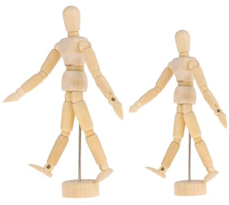 Selbstgemacht Holzmannequinfiguren, Beige, 2 Stück, Rohlinge