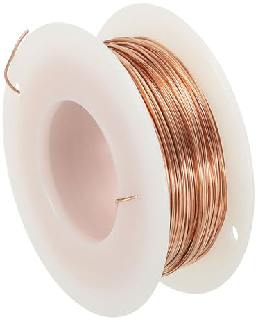 PATIKIL 0,6mm x 89 Piedi Filo di Allenamento per Bonsai, Steli di Filo Floreale 99,9% Filo di Rame Puro, Rame, 1pz