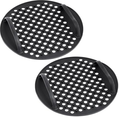 Cyraeon Tappetini riutilizzabili per friggitrice ad aria, 20 cm. Tappetini antiaderenti per friggitrice ad aria, tappetini da forno con fori, tappetini per friggitrice ad aria in silicone, tappetino