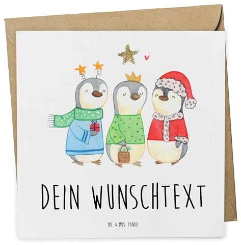 Mr. & Mrs. Panda karte personalisiert Winterzeit Heilige drei Könige - Personalisierte Geschenke, Heiligabend, Weihnachtstage, Winter, Postkarte, Weihnachten, Karten, Weihnachtsmann, Grußkarte