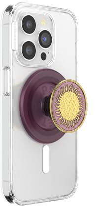 PopSockets Phone Grip for MagSafe with Kickstand, Magnetic Stand, Swappable Top, Secure Hold for iPhone MagSafe Cases, Phone & Tablet Grip - Enamel Sun Fire