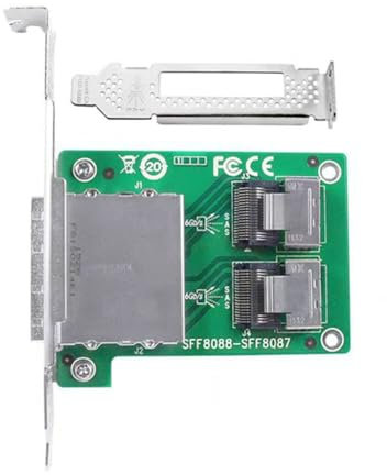 Osmond - Tarjeta adaptador mini SAS SFF-8087 a SFF-8088, tarjeta SAS de doble puerto interno a tarjeta externa