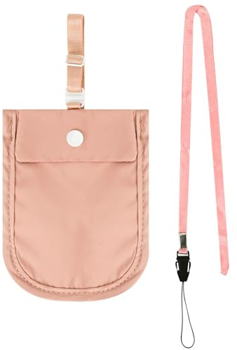 Biiange Reise-BH-Geldbörse, BH-Tasche, sichere Geldbörse, leicht, versteckte versteckte Reisetasche, Geheimtasche mit verstellbaren Bändern, Halsriemen für Damen, Reisepass, Geld, Wertsachen (1 Stück,