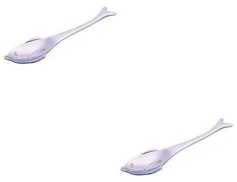 Cabilock 2 Piezas cuchara sopera talheres aco inocidavel delfín recogedor de café cucharada cucharada cuchara de delfines cuchillería cuchara de acero inoxidable cuchara de café Silver