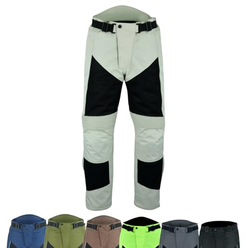 warrior gears Mens Air Mesh and 600D Cordura Textile Motorcycle Trousers CE Protective Armoured Textile Racing Motorbike Pants with Mesh and Waterproof Lining Breathable Bikers Textile Clothing