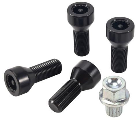 Surluoen M14 X 1,25 Bulloni di Bloccaggio Ruota Auto Dado Ruota Vite Antifurto con Chiave Vite Antifurto Auto per -R50 1 2 3 4 5 6