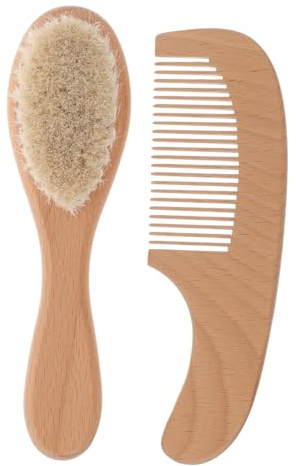 CATIEBYE Haarbürste Mit Holz Haarkamm Für Neugeborene Milchschorfbürste Und Kopfhautbürste Badebürste Und Reinigungsbürste Für Bad Und Dusche