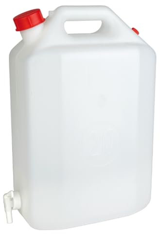Bricoloco Garrafa con Grifo de Uso alimentario para Agua y Otras Bebidas – Dispensador Inferior para fácil Suministro – Bidón Agua de 10 y 20 litros (20 litros)