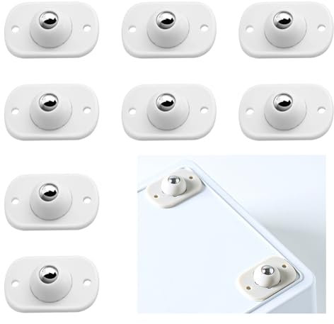 BRIOTA Self Adhesive Caster Wheels, 8PCS Appliance Wheels, 360° Swivel Ball Casters, Appliance Rollers for Kitchen Appliance, Trash Can, Storage Box Shoe Racks, Sticky Pulley for Small Appliance