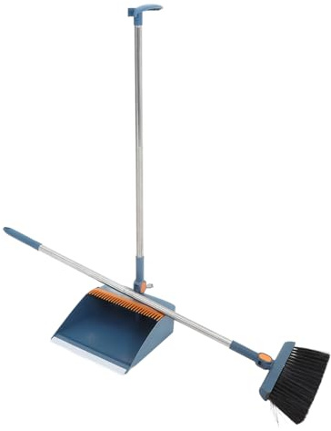 DECORNIJIA Foldable Broom Dustpan for Home Kitchen Office Garage Standing Upright Dustpan Handle Household Cleaning Tools Broom and Scoop