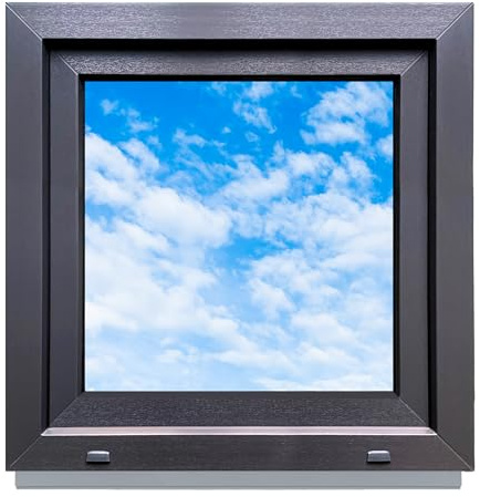 LORAC | Kunststofffenster Anthrazit-weiß 700x700mm, 70x70cm, kippbar, Standard-Fenster mit 2-fach Verglasung, energiesparend, Kellerfenster mit CE-Zertifikat, ideal für Wohnräume und Keller