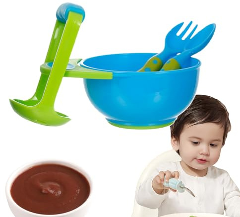 Bol à Écraser | avec Fourchette et Cuillère Antidérapant Portable Écrasement Manuel - Bol Moulin à Purée de Légumes - pour Légumes, Fruits, Poisson, Pommes de Terre,