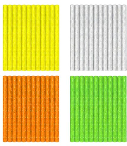 VONJUMA Set di 48 riflettori colorati per bicicletta, riflettori visibilità a 360° 4 colori montaggio e smontaggio per bicicletta a raggi
