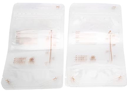 LDAUYZLING 10 Pezzi Sacchetti per La Conservazione del Latte Materno Conservazione di Sacchetti con Doppia Cerniera per Congelamento Pre‑sterilizzati 200ML
