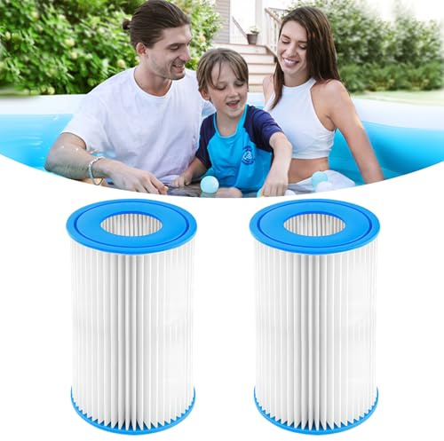 Shyllin Filtro de Cartucho Grande – 2 Unidades, 25x14.5x5 cm, Typ IV, Cartucho Filtro para Piscina y Jacuzzi, Filtro de Repuesto para SPA de Alta Capacidad