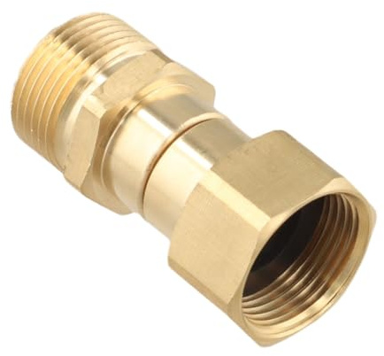 UTTASU Giunto girevole M22, 15 mm, per idropulitrice ad alta pressione, in ottone, rotazione a 360°, impedisce la torsione del tubo, riduce il carico, compatibile con filettatura M22 da 15 mm