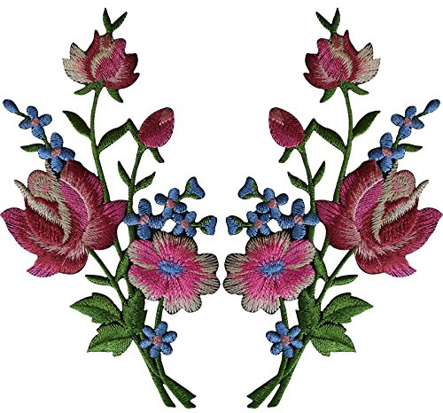 Flicken zum Aufbügeln oder Aufnähen, Blumenaufnäher, für Kunst und Handwerk, 1 Paar