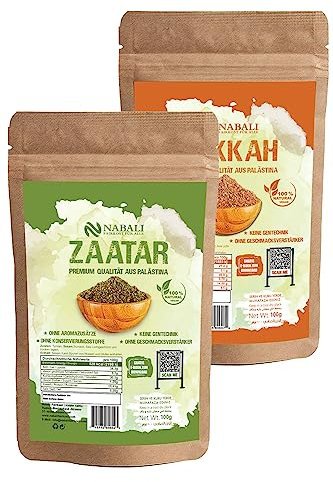 NABALI FAIR FOOD FÜR ALLE Zaatar und Dukkah Gewürze – Gewürzmischung nach Ottolenghi – Kräuter Gewürze aus dem Nahen Osten (je 100 g)